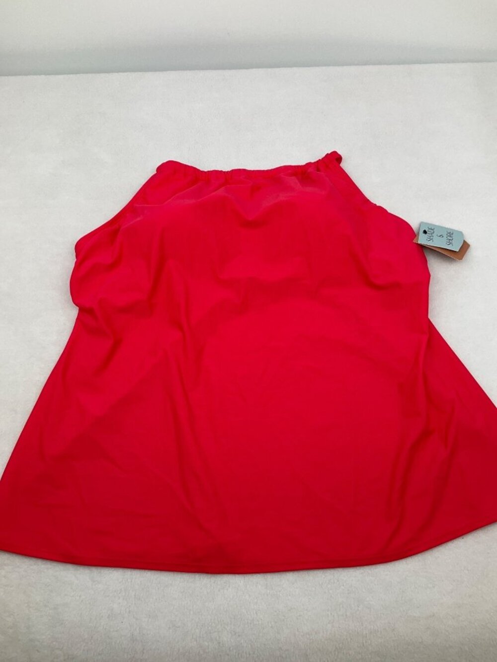Shade & Shore size Medium 8-10 Red Tankini Top Adjustable Straps Swimwear - Picture 2 of 7